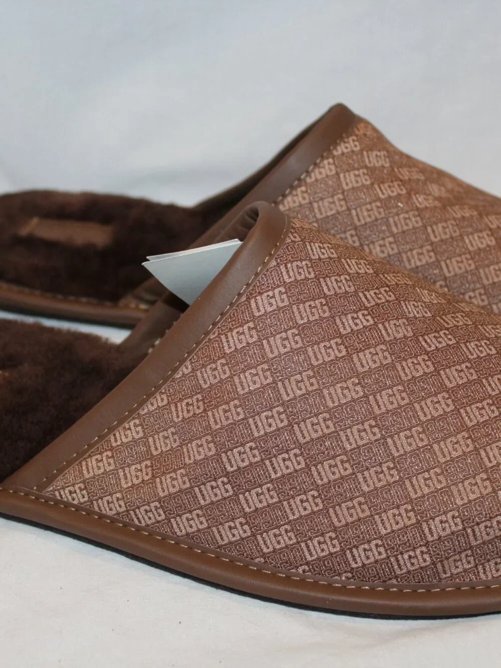 NIB UGG MEN'S JACQUARD PRINT LOGO SLIP ON‎ SLIPPERS
